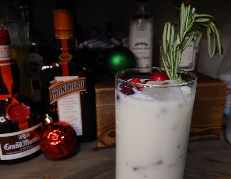 Christmas tree smash cocktail made with real milk