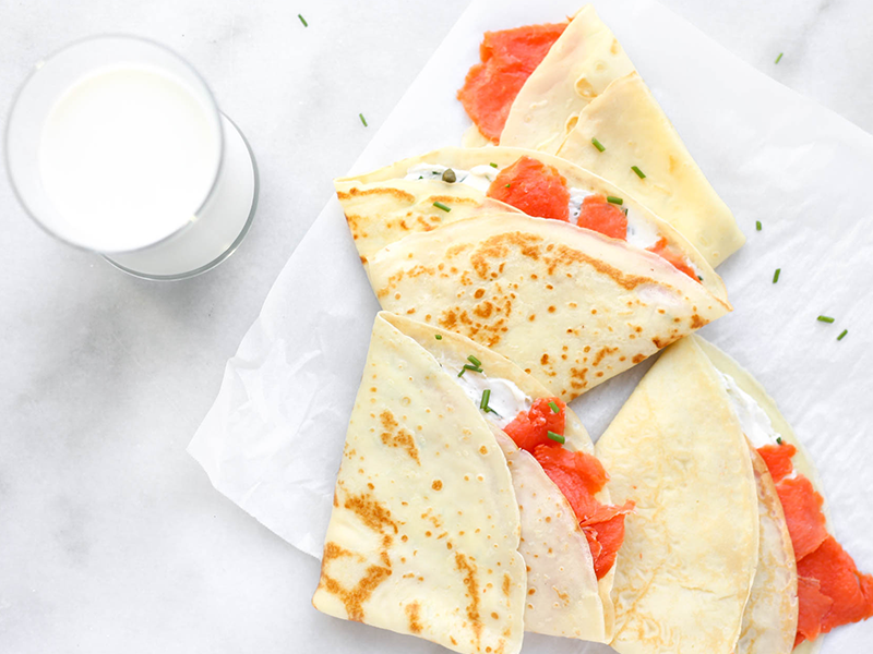 Savory Smoked Salmon & Cream Cheese Protein Crepes