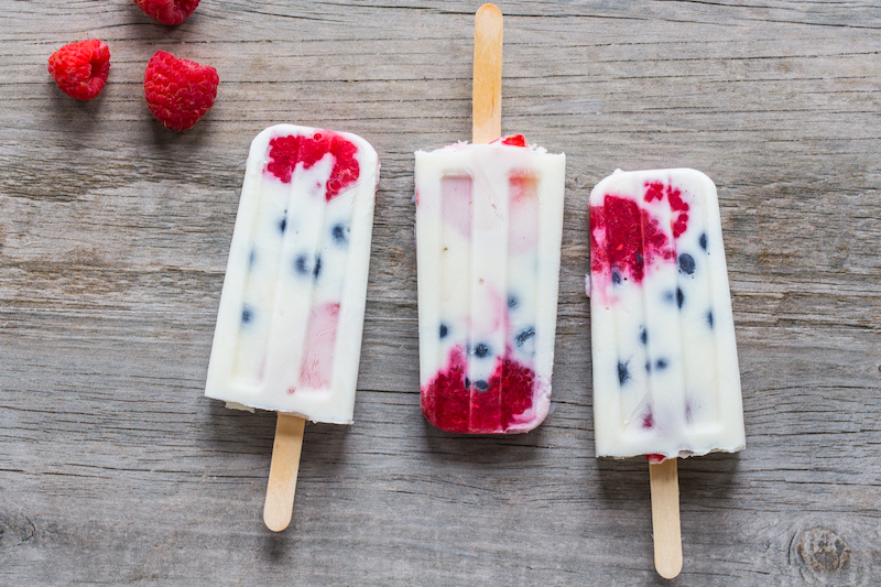 Creamy Vanilla Berry Popsicles