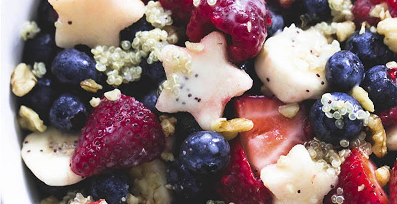 Fruit Salad with Honey Lime Poppy Seed Dressing