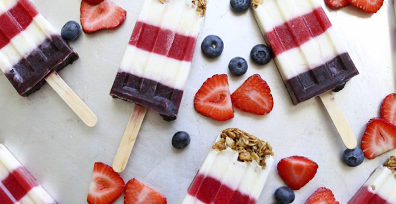 Red, White and Blueberry Popsicles