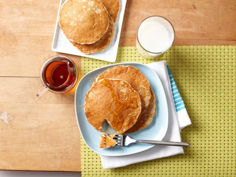 Banana-Almond Butter Protein Pancakes