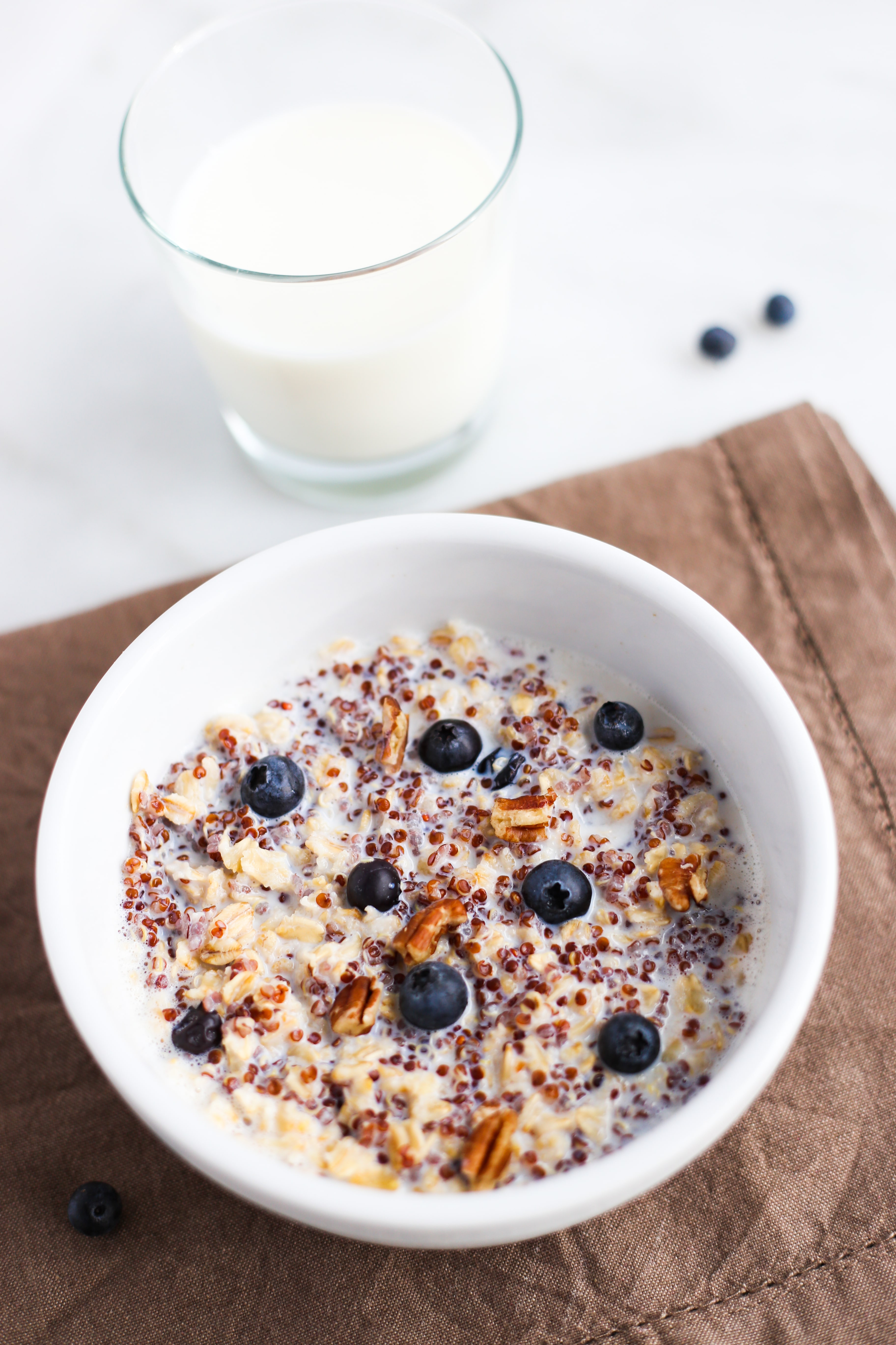 Nutty Blueberry Quinoa Oatmeal