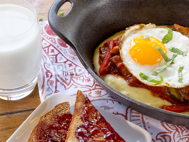 Skillet Eggs and Polenta Breakfast