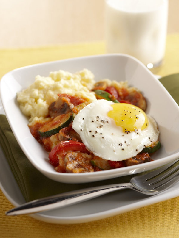 Skillet Eggs and Polenta