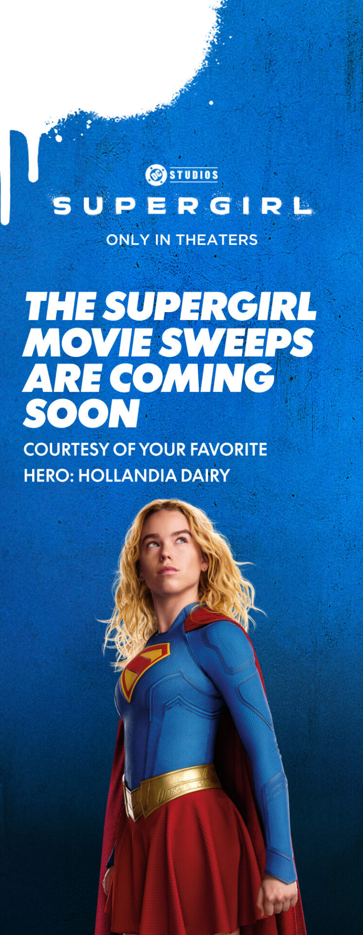 Supergirl stands confidently in a poised side profile, radiating strength and composure.